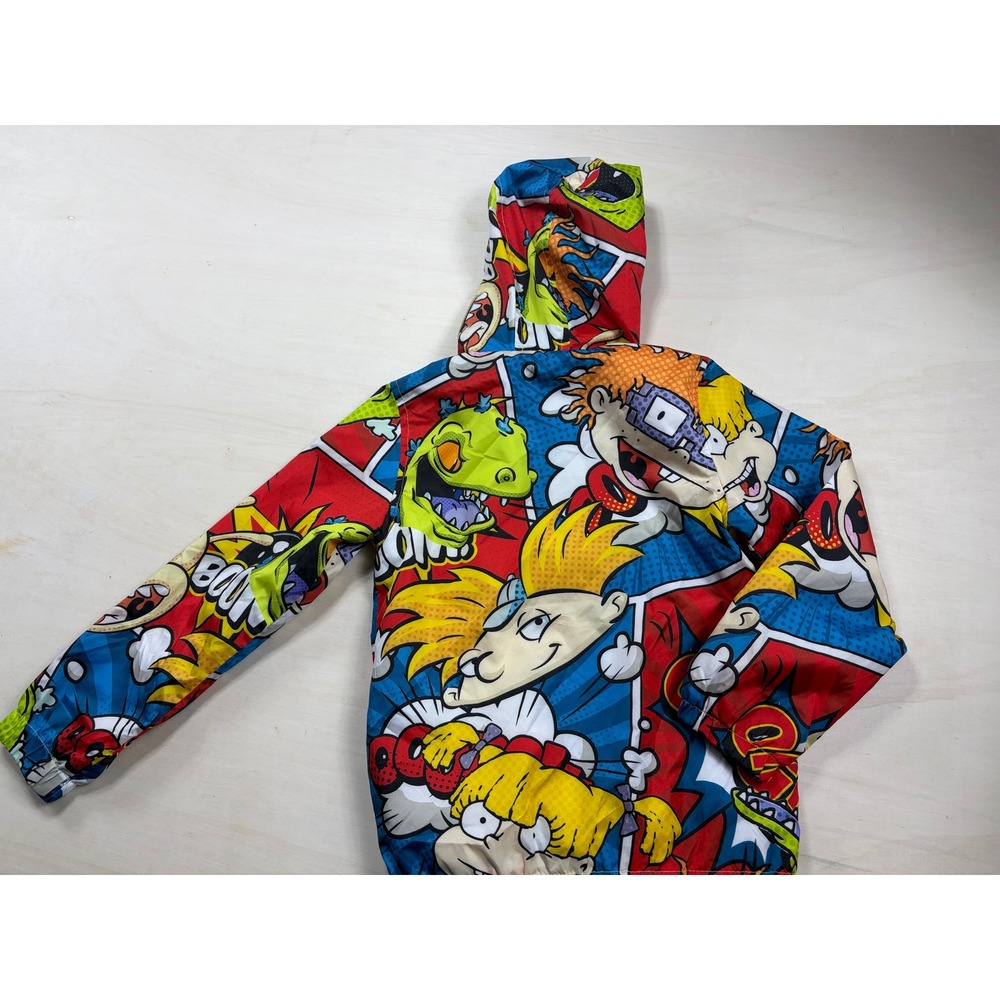 Nickelodeon Boys Retro 90s Cartoon Print Windbreaker Jacket Rugrats Size 6